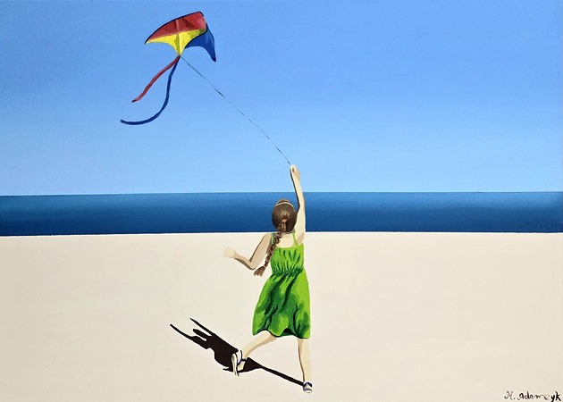 obrazy Dziewczynka w sandałach