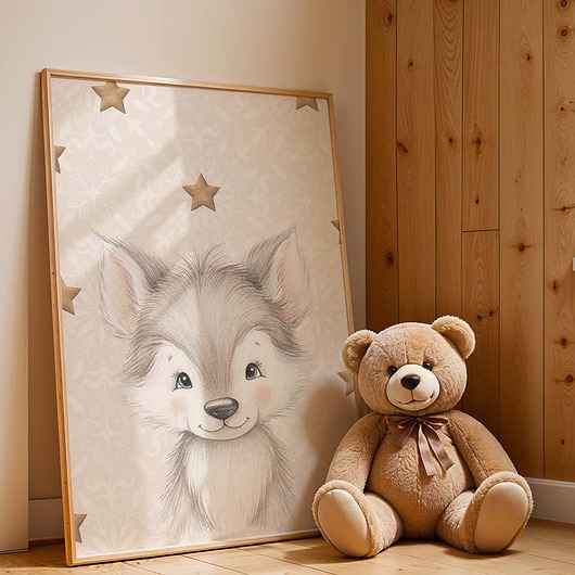 obrazy i plakaty do pokoju dziecięcego Plakat Wilk - Plakaty Na Ścianę Dla Dzieci