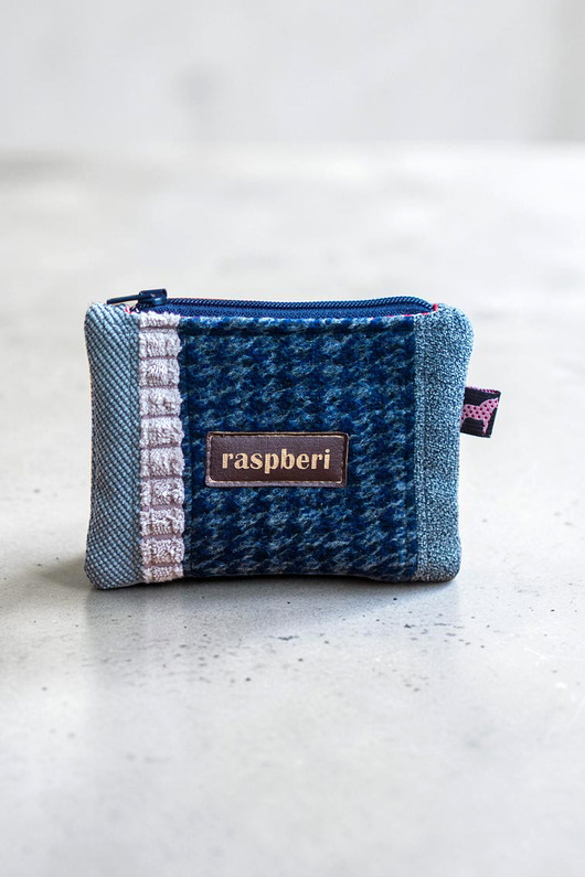 portfele damskie Patchworkowe etui na klucze w pepitkę portfelik handmade