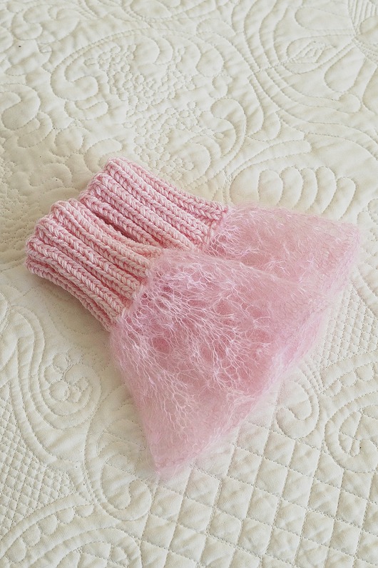 rękawiczki damskie Mankiety w różowym kolorze