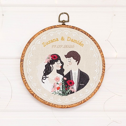 Ślub - inne Ślubna, indywidualna dedykacja, haft w oprawie vintage