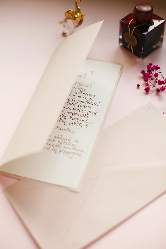 zaproszenia i kartki na ślub Kaligrafia: Personalizowany List dla Przyjaciółki pisany ręcznie atramentem