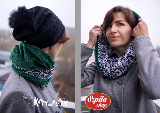 Komin szare minky+ jersey KotyNaPloty