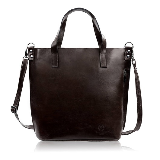 torby na ramię Torebka damska na ramię skórzana klasyczna shopperka brązowa Z-59-BR