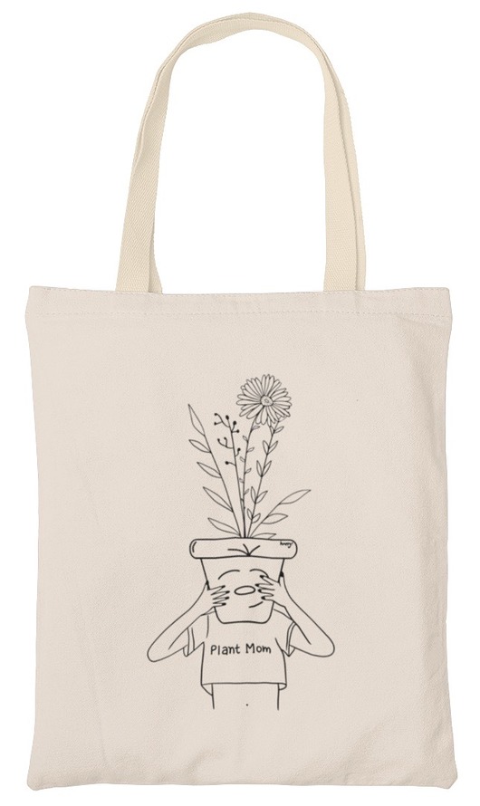 torby na zakupy Torba kwiaty rośliny line art natura plant mom