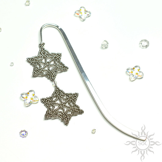 zakładki do książek Zakładka ze śnieżynkami, beading