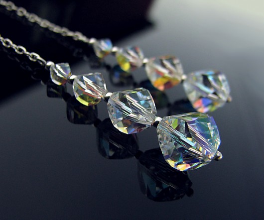Długie, ślubne kolczyki kryształ Swarovski - Aurora Marisella