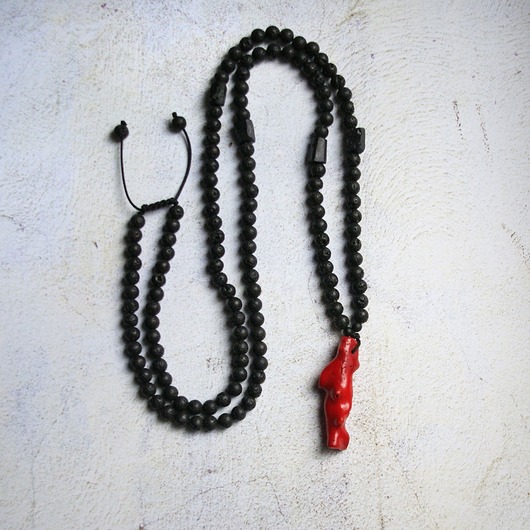 biżuteria męska S A L E : UNIKATOWY naszyjnik MĘSKI :: koral