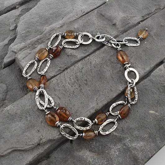 bransoletki z kamieni naturalnych Granat hessonit - bransoletka