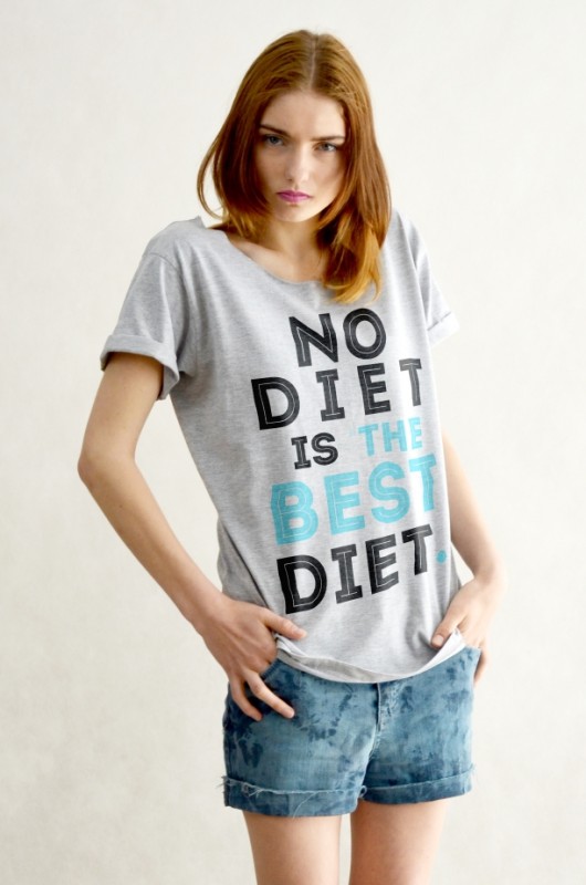 NO DIET - Koszulka Oversize SZARA GAU great as You