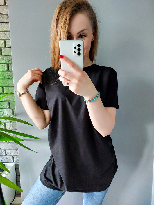 t-shirt damskie T-SHIRT OVERSIZE I275 CZARNY