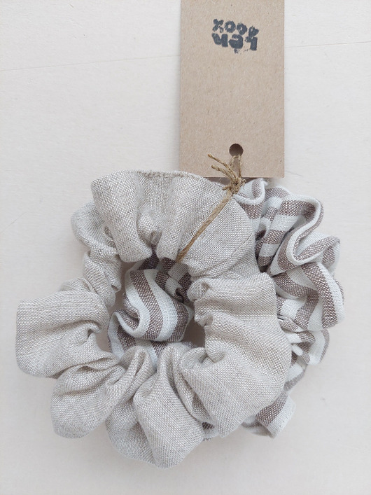 gumki do włosów 100% len, 2 gumki do włosów