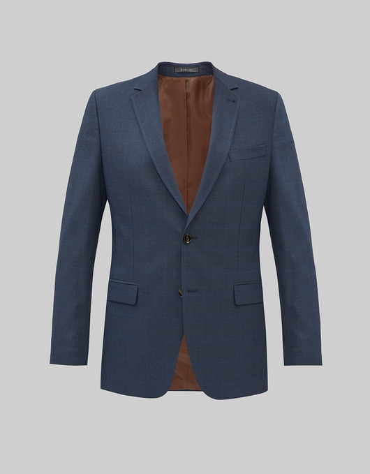 marynarki męskie Garnitur elicona granatowy w kratę classic fit