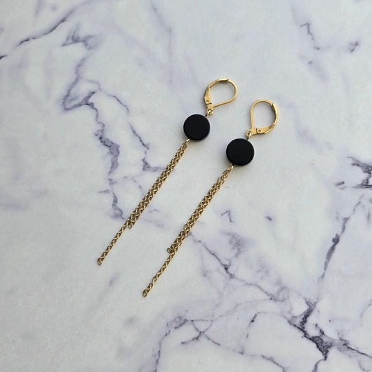 kolczyki pozłacane Kolczyki pozłacane z łańcuszkami Fashion Stones