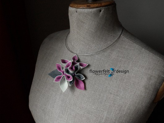 kwiaty bzu -naszyjnik FlowerFelt Design