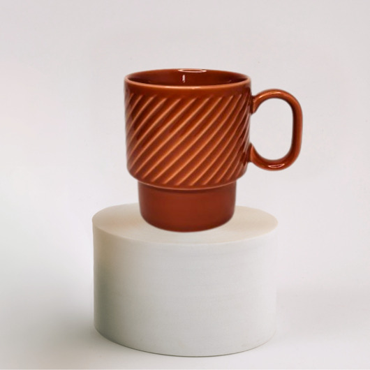 kubki Kubek rdzawy kamionkowy mały, kubek na kawę 250 ml