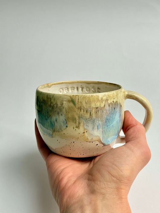 kubki Kubek z napisem "Obfitość" 360ml, błękit