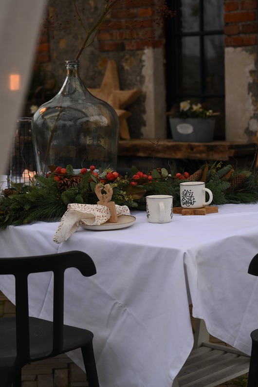 obrusy i serwetki Biały świąteczny obrus