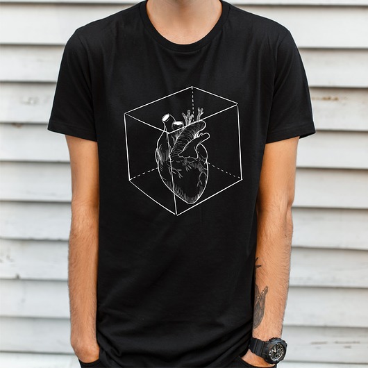 t-shirty męskie Koszulka czarna  męska Serce