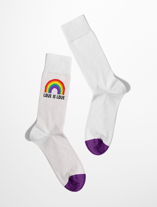 skarpetki męskie "Love is Love" - kolorowe skarpety BANANA SOCKS - tęczowe kolory (unisex)