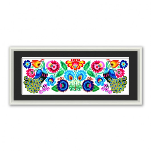 fascinating PEACOCKS (framed Art Papercut)  na ludowo