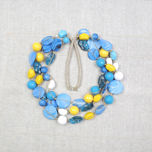 korale 7024 Trzyrzędowy naszyjnik boho