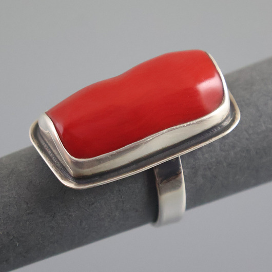 pierścionki srebrne Pierścionek Z koralem