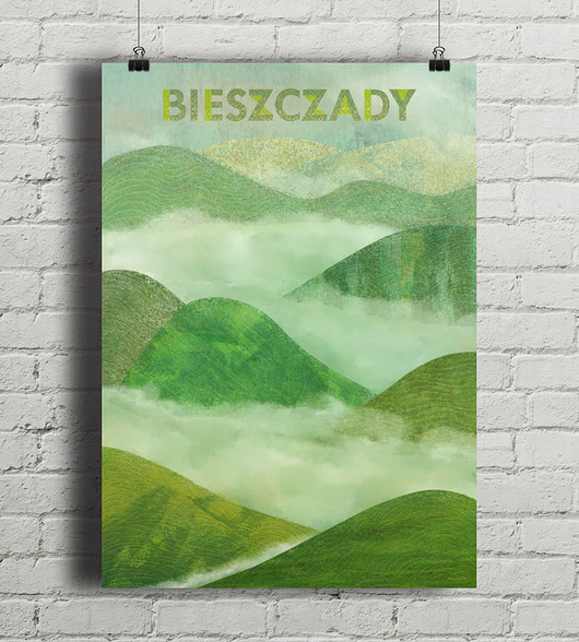 Bieszczady - plakat fine art, giclee minimalmill