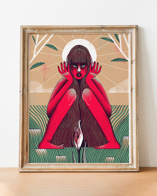 Plakat Ilustracja "Kobieta" Iza Dudzik