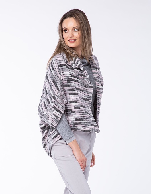 Płaszcz wełniany żakiet Jasmin Look 718 pudrowy Look made with Love