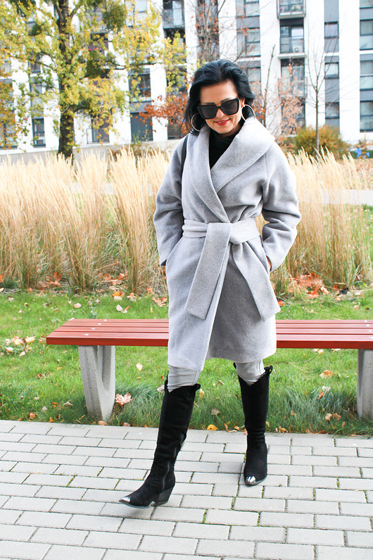 płaszcze damskie Płaszcz damski  szary DONNA