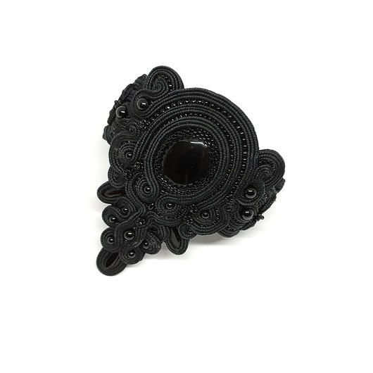 bransoletki soutache Czarna bransoletka sutasz z onyksem