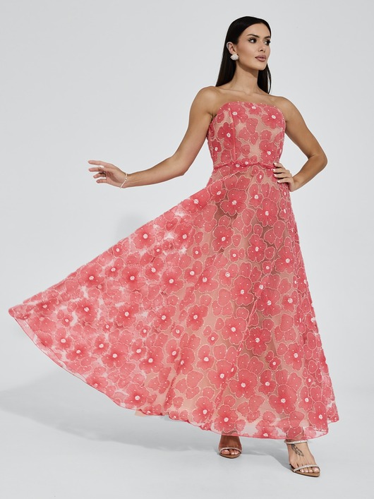 sukienki midi damskie Suknia SALOME koralowa