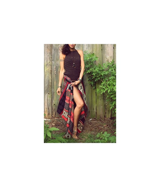 topy damskie Crochet handmade bluzka czekoladowy brąz