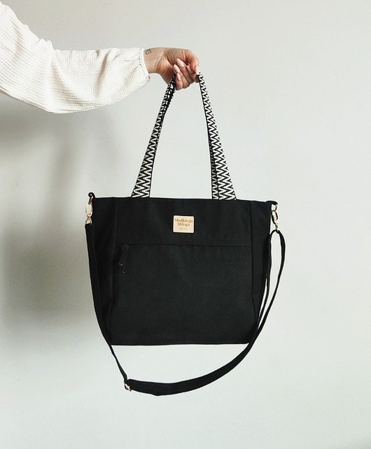 torby na ramię Torba T H E A Black - mały shopper, czarna zamszowa