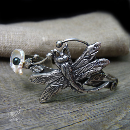 Silver Dragonfly Bangle Radecka art