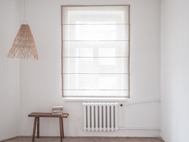 zasłony Lniana roleta rzymska muślin NATURAL LINEN