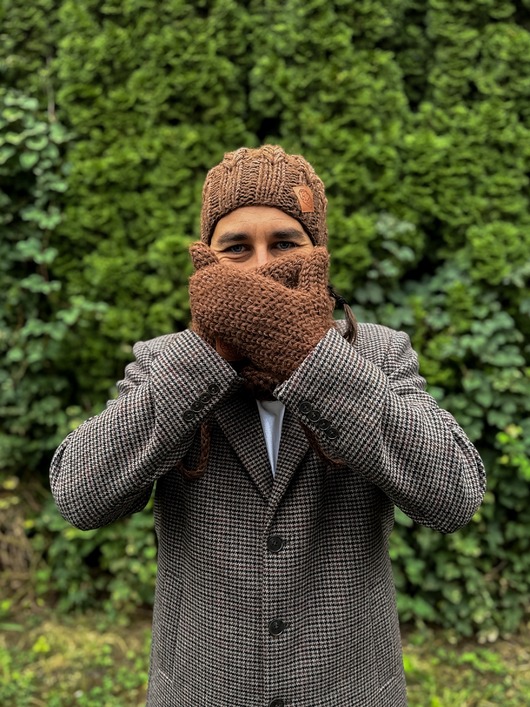 moda - inne Męskie rękawiczki MERINO Brąz