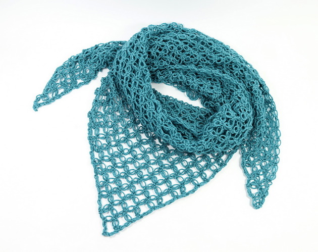 apaszki Chusta apaszka na szydełku morska