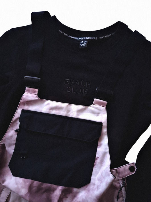 bluza bez kaptura damska Czarny Longsleeve Beach Club