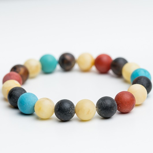 bransoletki z kamieni naturalnych Bransoletka PERSONALIZOWANA z bursztynu, turkusu, koral