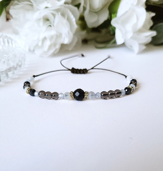 bransoletki z kamieni naturalnych KOZIOROŻEC- Bransoletka zodiakalna regulowana