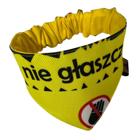 ubranka dla zwierząt Żółta bandana, chustka, apaszka dla psa Nie głaszcz