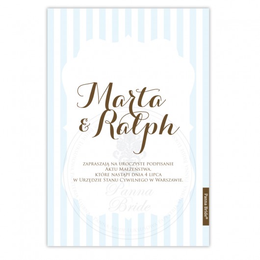 Zaproszenie Ślubne Kolekcja BLUE Panna Bridette