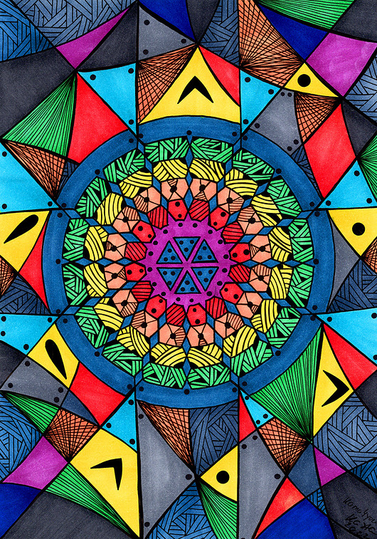 grafiki i ilustracje 17. MANDALA WOJNA - rysunek, plakat.