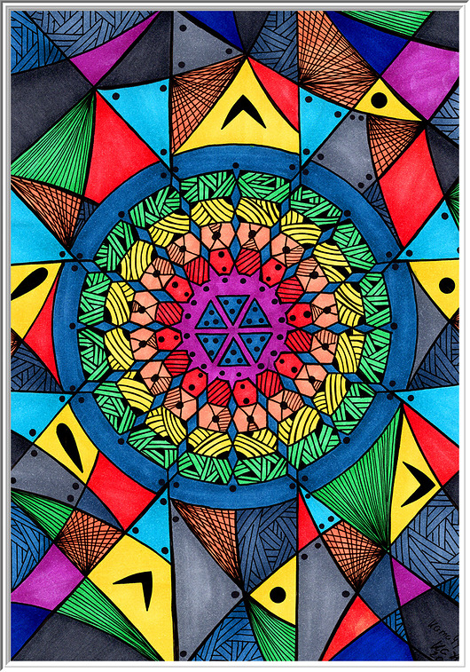 grafiki i ilustracje 17. MANDALA WOJNA - rysunek, plakat.