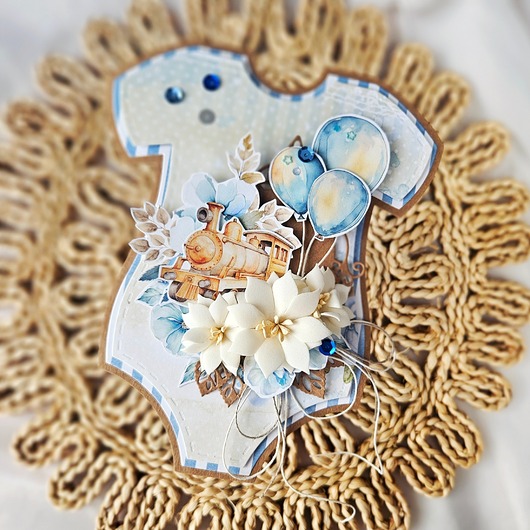 kartki scrapbooking Kartka w kształcie dziecięcego body bodziak 2