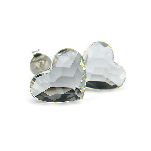 kolczyki swarovski Kolczyki - kryształy Swarovski - serduszka Crystal