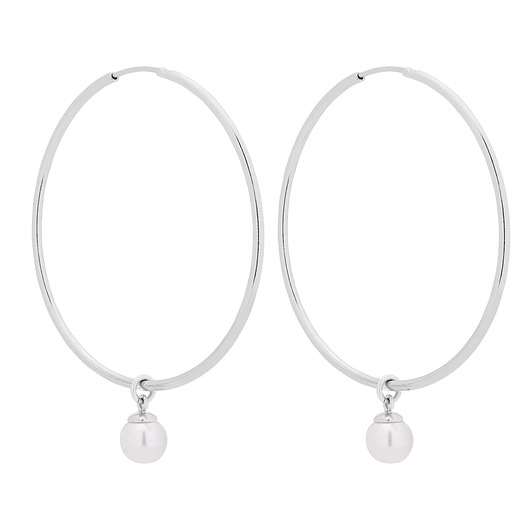 kolczyki swarovski Srebrne kolczyki Swarovski koła z białymi perłami