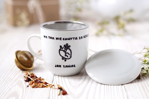 Kubek Zaparzacz Serce Pracownia Faramuszka